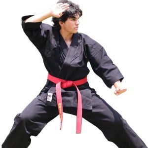 Black Karate Uniform - Karate Gi – 14oz Heavyweight 100% Cotton Canvas Martial Arts Training & Competition Gi for Men, Women & Kids