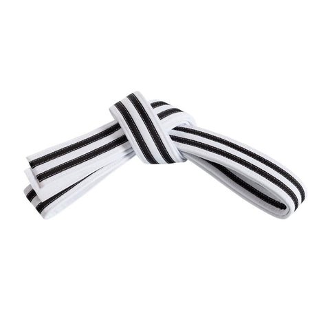 Double Wrap Double Striped White Belt Double Wrap Double Striped White Belt