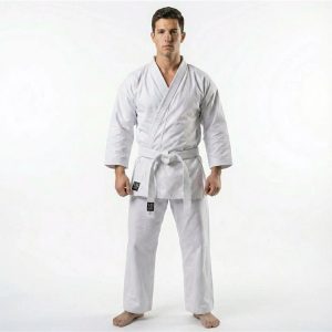SHOTOKAN 8-OZ KARATE GI MARTIAL ARTS UNIFORM FOR KIDS & ADULTS WITH FREE BELT